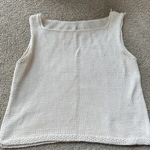 Adorable Classic Cream Knit Tank Top